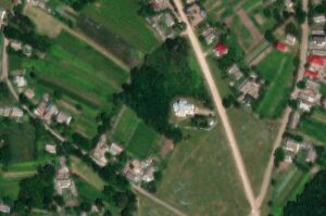 Orthodox Church Burkaniv Aerial 1 shot